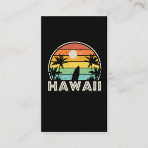 Colourful and Vintage Hawaii Surfing Business Card