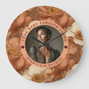 Colourful Anemones 18Th Birthday Gifts For Baby Large Clock