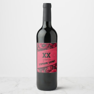 Colourful Anemones 21St Birthday Gift For Daughter Wine Label
