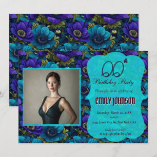 Colourful Anemones Happy Birthday Gift For Women Invitation