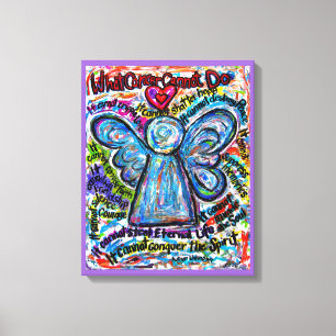 Colourful Angel Cancer Cannot Poem Canvas Art Prin
