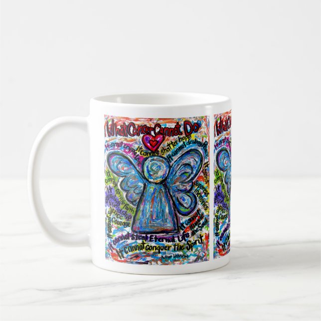 Colourful Angel Cancer Cannot Poem Coffee Mug (Left)