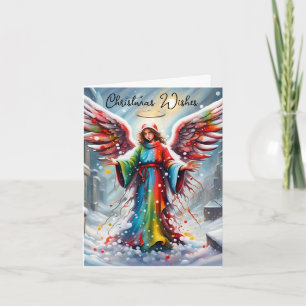 colourful angel christmas card