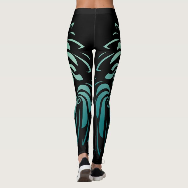 Colourful Angel Feathers    Leggings (Back)