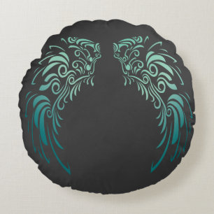 Colourful Angel Feathers Round Cushion