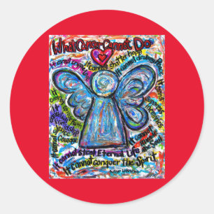 Colourful Angel What Cancer Cannot Do Poem Decal Classic Round Sticker