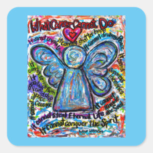 Colourful Angel What Cancer Cannot Do Poem Decal Square Sticker