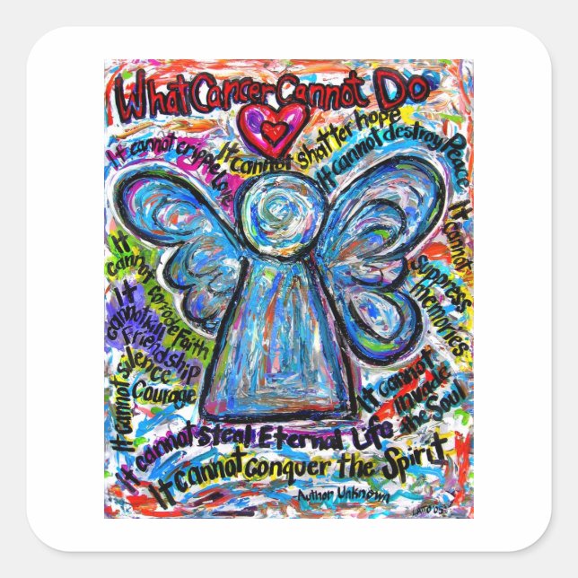 Colourful Angel What Cancer Cannot Do Poem Sticker (Front)