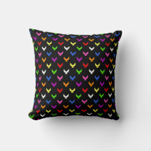 Colourful Angels Pattern Black