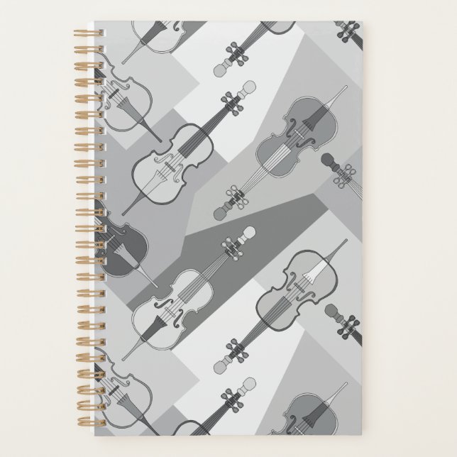  Colourful Angled Cellos Pattern  Planner (Front)