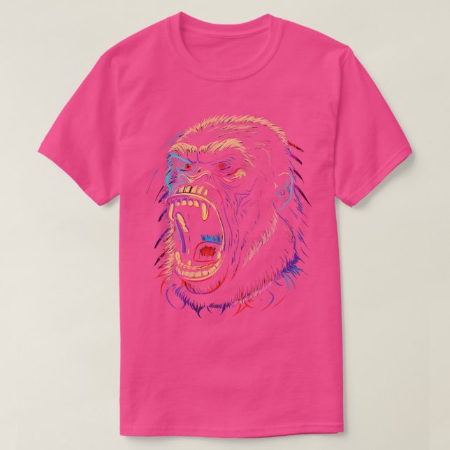 Colourful angry Gorilla T-Shirt (Design Front)