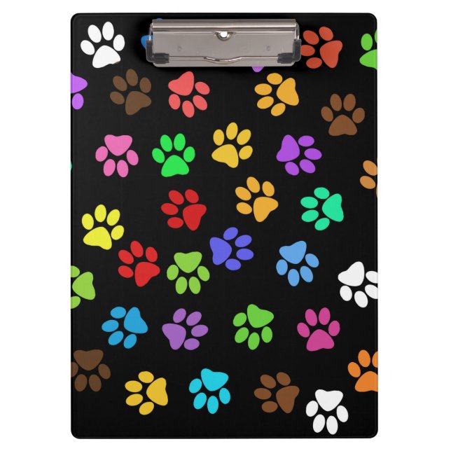 Colourful Animal Footprints Clipboard (Front)