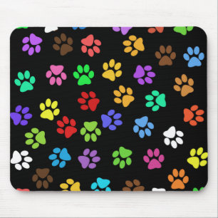 Colourful Animal Footprints Mouse Pad