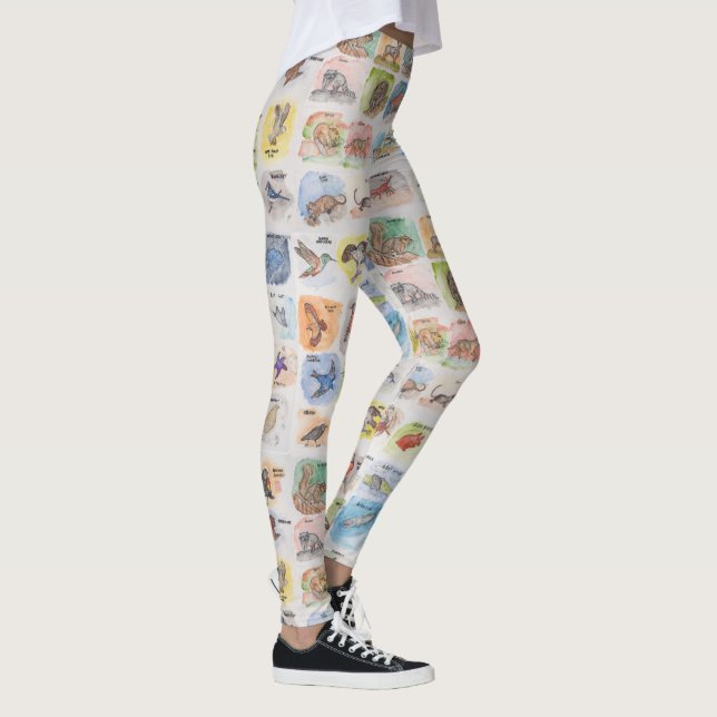 Colourful Animal Image Leggings (Right)