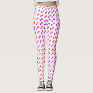 Colourful animal Paw Prints Leggings
