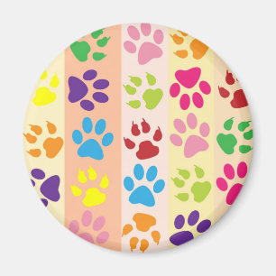 Colourful animal paws pattern magnet