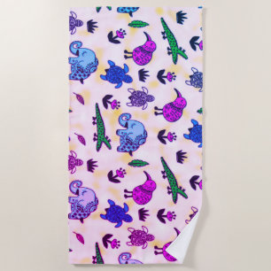 Colourful Animal Print Beach Towel