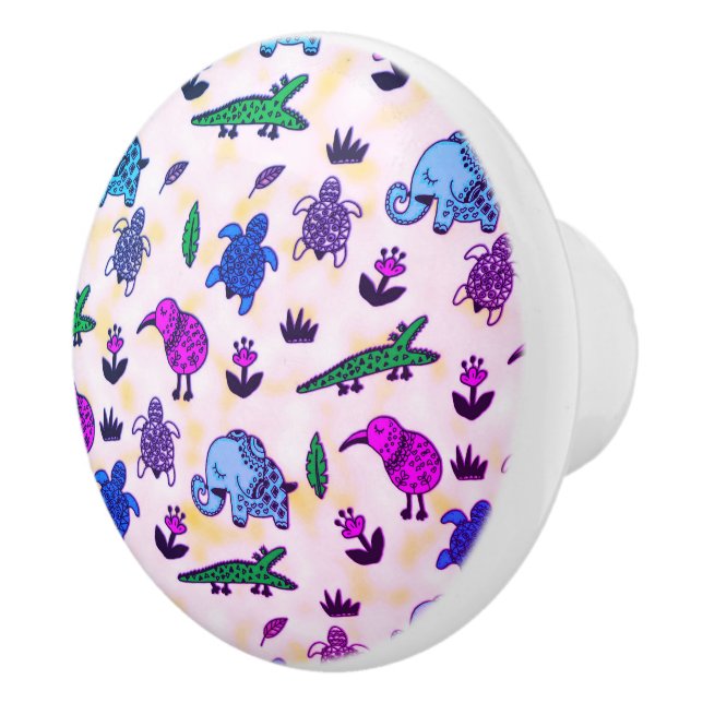 Colourful Animal Print Ceramic Knob (Right)