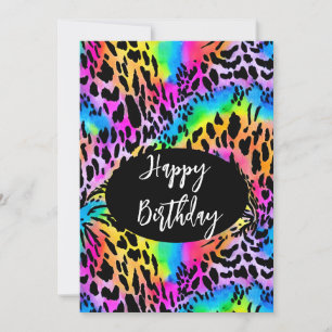 Colourful Animal Print Holiday Card