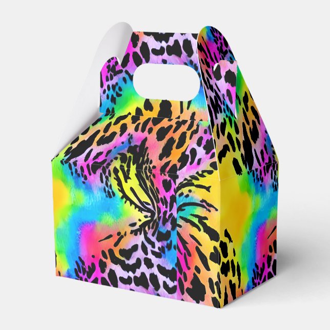 Colourful Animal Print Pattern Favour Box (Front Side)