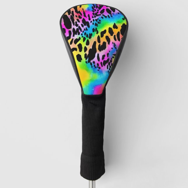 Colourful Animal Print Pattern Golf Head Cover (Front)