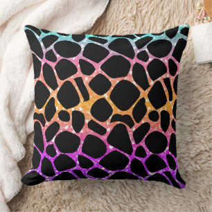 Colourful Animal Print & Paw Texture Cushion