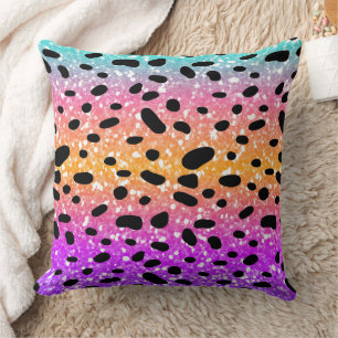 Colourful Animal Print & Paw Texture Cushion