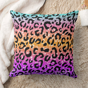 Colourful Animal Print & Paw Texture Cushion