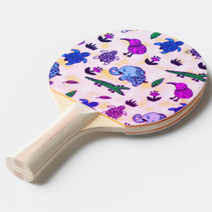 Colourful Animal Print Ping Pong Paddle