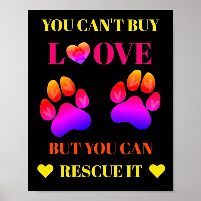 Colourful Animal Rescue and Pet Adoption Poster (Front)