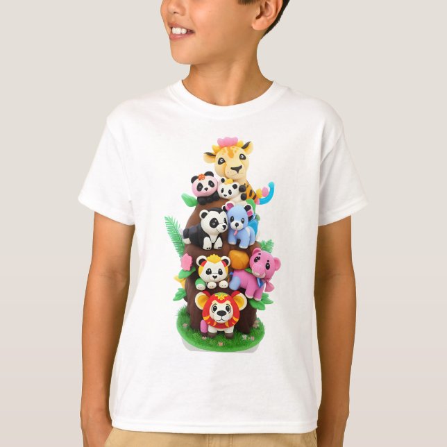 Colourful Animal Wild Life T-Shirt (Front)