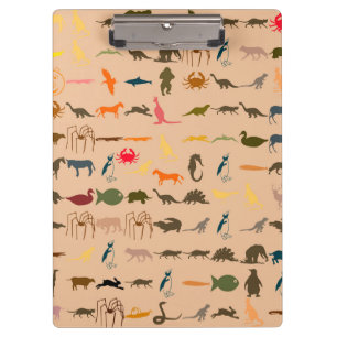 Colourful Animals Pattern #2 Clipboard