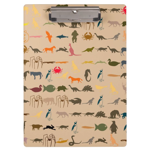 Colourful Animals Pattern #2 Clipboard (Front)