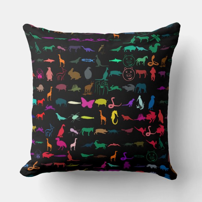 Colourful Animals Pattern Cushion (Front)