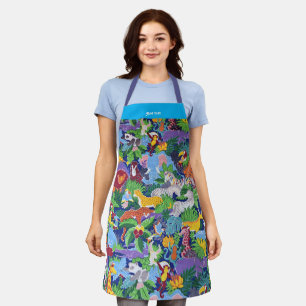 Colourful Animated Safari Animals Apron