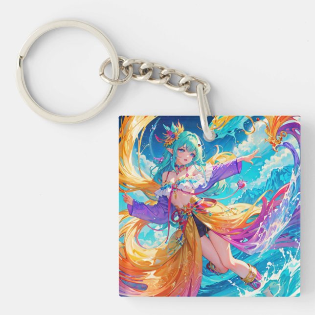 Colourful/anime/cartoon  key ring (Front)