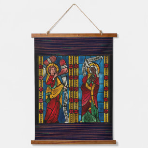 Colourful Annunciation With Mary And Gabriel Hanging Tapestry