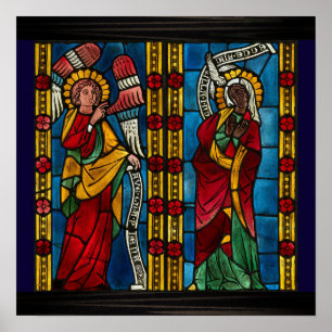 Colourful Annunciation With Mary And Gabriel Poster