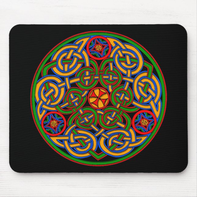 Colourful Antique Style Celtic Art Mouse Pad (Front)