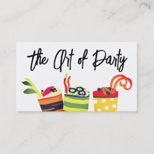 colourful appetizers chef catering business card