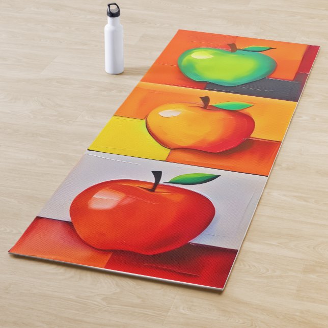 Colourful Apple Grid Yoga Mat (In Situ)