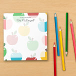 Colourful Apple Patterns A Note From Teacher<br><div class="desc">A note from teacher notepad with a background of colourful polished apples in green,  red,  yellow,  pink,  and blue.</div>
