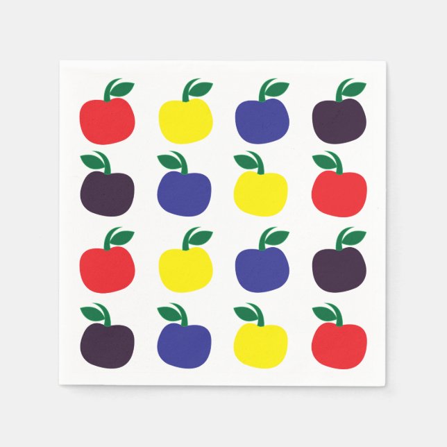 Colourful Apples Fruits Napkin (Front)