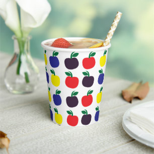 Colourful Apples Fruits Paper Cups