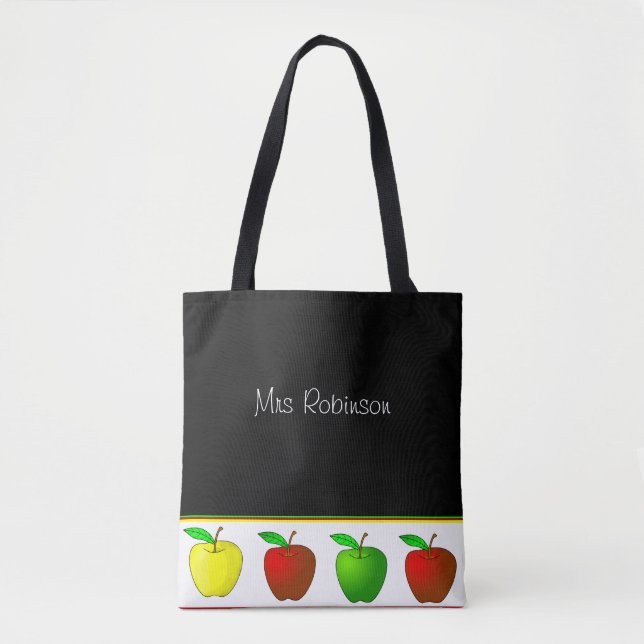 Colourful Apples Teachers Tote Bag (Front)