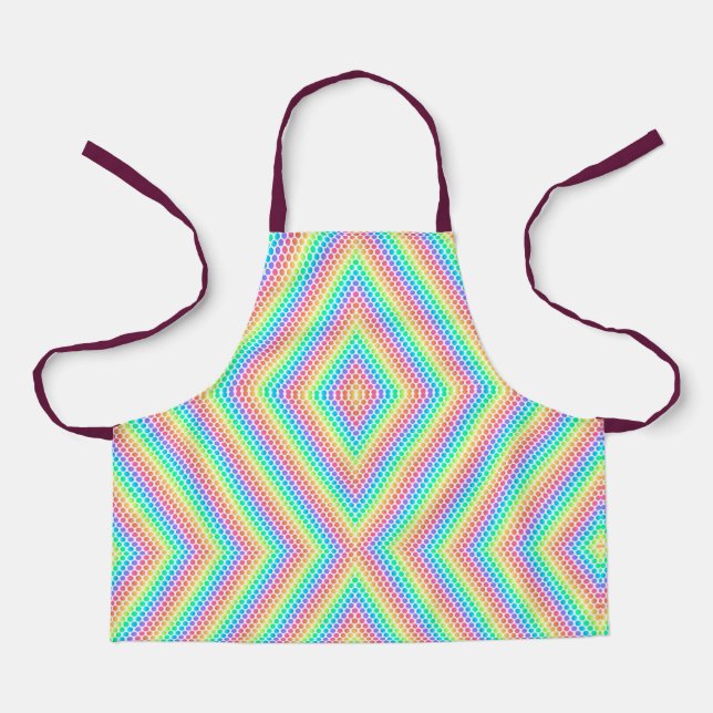 Colourful apron with a vibrant geometric pattern  (Front)