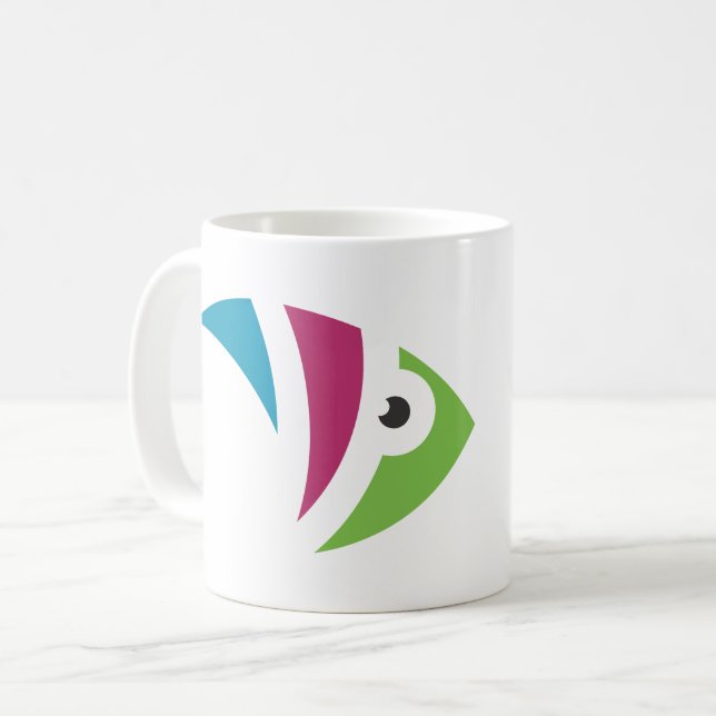 colourful aquarium fish illustration design coffee mug (Front Left)