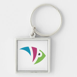 colourful aquarium fish illustration design key ring