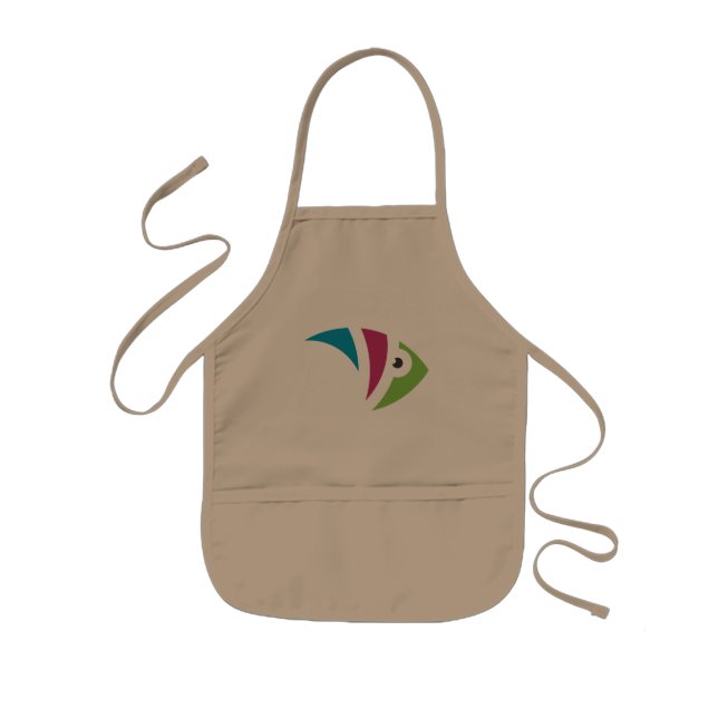 colourful aquarium fish illustration design kids apron (Front)