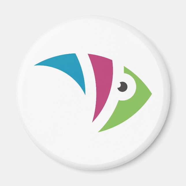 colourful aquarium fish illustration design magnet (Front)